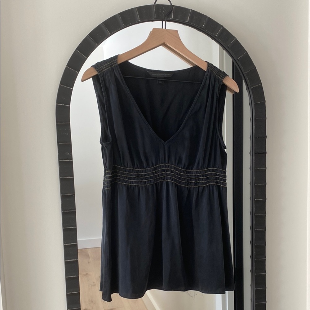 Express Vintage Silk Black Sleeveless Top